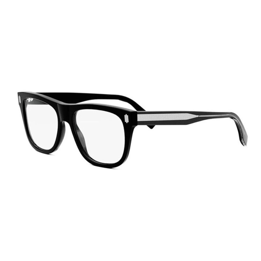 Fendi Eyeglasses Square Full Rim, Black Frame and Clear Demo Lens Lens